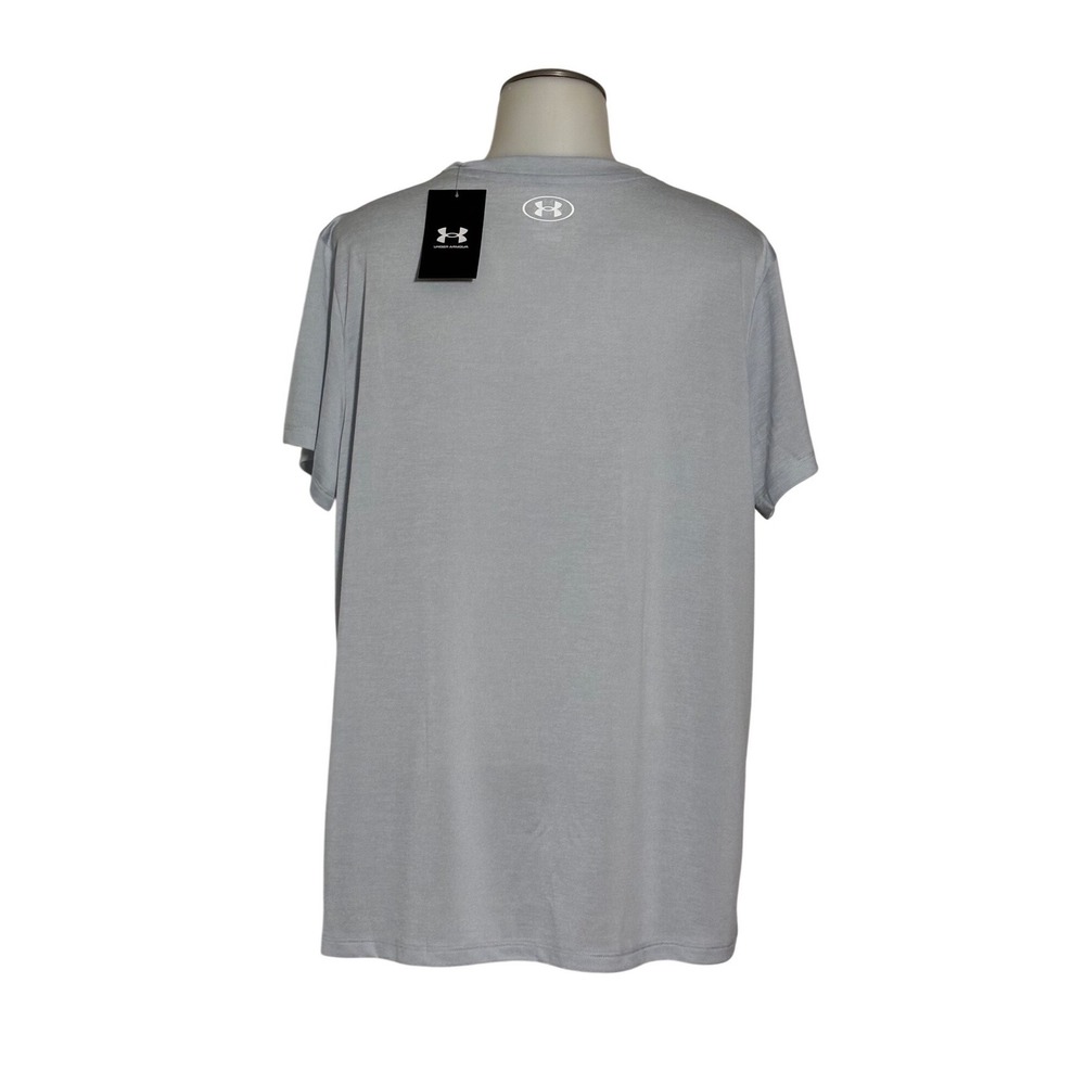 Under Armour T-Shirt Women XL Light Gray Tech‎ SSV Twist V-Neck New With Tags - Picture 2 of 7